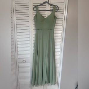 Kennedy Blue Sage Chiffon Bridesmaid Long Dress in Size 6